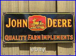 Vintage 1934 John Deere Tractor Porcelain Metal Farm Ranch Gas Oil Barn 25 Sign