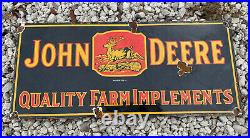 Vintage 1934 John Deere Tractor Porcelain Metal Farm Ranch Gas Oil Barn Sign