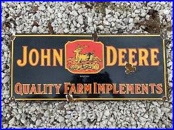 Vintage 1934 John Deere Tractor Porcelain Metal Farm Ranch Gas Oil Barn Sign