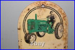 Vintage 1940's John Deere Far Tractor 1937-1950 Logo 16 Metal Thermometer Sign