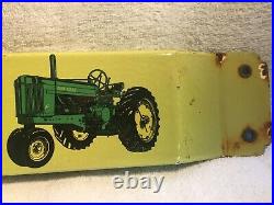 Vintage 1950s John Deere Porcelain Enamel door push 32 tractor