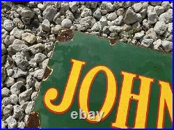 Vintage 1953 John Deere Porcelain Barn Sign Gas Oil Farm Implements Tractor Cow