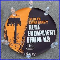 Vintage 1966 NOS 4 Leg John Deere 3' Diameter Poster Sign Rent From Us Exc