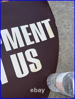 Vintage 1966 NOS 4 Leg John Deere 3' Diameter Poster Sign Rent From Us Exc