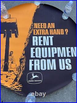 Vintage 1966 NOS 4 Leg John Deere 3' Diameter Poster Sign Rent From Us Exc