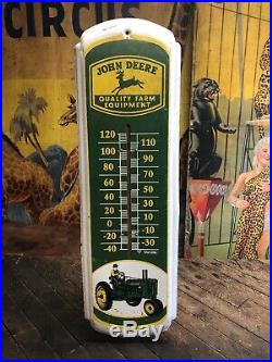 Vintage 1980s John Deere Thermometer Sign Tractor Farm Agricultural
