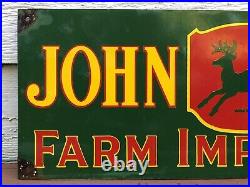 Vintage 24 John Deere Farm Implements Tractor Porcelain Sign Tractor