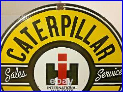 Vintage 30 Porcelain Enamel John Deere International Harvester Caterpillar Sign