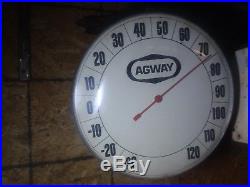 Vintage AGWAY thermometer sign WORKS John Deere CAT Agriculture feed eggs