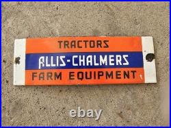 Vintage Allis-chalmers Porcelain Sign Tractors Farm Equipment John Deere Kubota