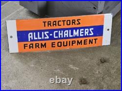 Vintage Allis-chalmers Porcelain Sign Tractors Farm Equipment John Deere Kubota