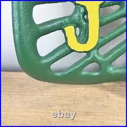 Vintage Antique Retro Cast Iron John Deere Tractor Seat 1847 Green Farm Sign