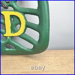 Vintage Antique Retro Cast Iron John Deere Tractor Seat 1847 Green Farm Sign