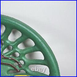 Vintage Antique Retro Cast Iron John Deere Tractor Seat 1847 Green Farm Sign