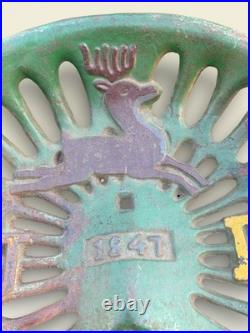 Vintage Antique Retro Cast Iron John Deere Tractor Seat 1847 Green Farm Sign