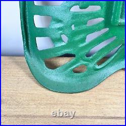 Vintage Antique Retro Cast Iron John Deere Tractor Seat 1847 Green Farm Sign