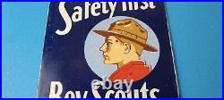 Vintage Boy Scouts Sign America Local Troop Gas Pump Motor Oil Porcelain Sign Vintage Boy Scouts Sign America Local Troop Gas Pump Motor Oil Porcelain Sign