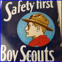 Vintage Boy Scouts Sign America Local Troop Gas Pump Motor Oil Porcelain Sign Vintage Boy Scouts Sign America Local Troop Gas Pump Motor Oil Porcelain Sign