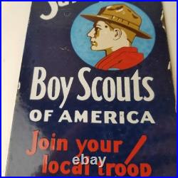 Vintage Boy Scouts Sign America Local Troop Gas Pump Motor Oil Porcelain Sign Vintage Boy Scouts Sign America Local Troop Gas Pump Motor Oil Porcelain Sign