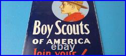 Vintage Boy Scouts Sign America Local Troop Gas Pump Motor Oil Porcelain Sign Vintage Boy Scouts Sign America Local Troop Gas Pump Motor Oil Porcelain Sign