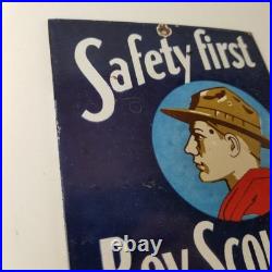 Vintage Boy Scouts Sign America Local Troop Gas Pump Motor Oil Porcelain Sign Vintage Boy Scouts Sign America Local Troop Gas Pump Motor Oil Porcelain Sign
