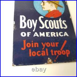 Vintage Boy Scouts Sign America Local Troop Gas Pump Motor Oil Porcelain Sign Vintage Boy Scouts Sign America Local Troop Gas Pump Motor Oil Porcelain Sign