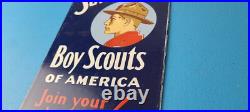 Vintage Boy Scouts Sign America Local Troop Gas Pump Motor Oil Porcelain Sign Vintage Boy Scouts Sign America Local Troop Gas Pump Motor Oil Porcelain Sign