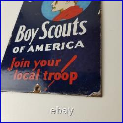 Vintage Boy Scouts Sign America Local Troop Gas Pump Motor Oil Porcelain Sign Vintage Boy Scouts Sign America Local Troop Gas Pump Motor Oil Porcelain Sign
