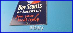 Vintage Boy Scouts Sign America Local Troop Gas Pump Motor Oil Porcelain Sign Vintage Boy Scouts Sign America Local Troop Gas Pump Motor Oil Porcelain Sign