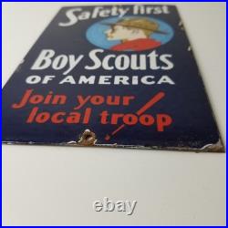 Vintage Boy Scouts Sign America Local Troop Gas Pump Motor Oil Porcelain Sign Vintage Boy Scouts Sign America Local Troop Gas Pump Motor Oil Porcelain Sign