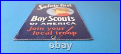 Vintage Boy Scouts Sign America Local Troop Gas Pump Motor Oil Porcelain Sign Vintage Boy Scouts Sign America Local Troop Gas Pump Motor Oil Porcelain Sign