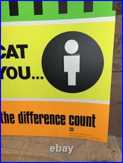 Vintage CAT Sign NOS Morale Poster John Deere Has Employees, Cat Has You