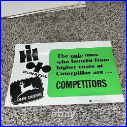 Vintage CAT Sign NOS Morale Poster John Deere, IH, Komatsu Competitors