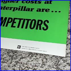 Vintage CAT Sign NOS Morale Poster John Deere, IH, Komatsu Competitors
