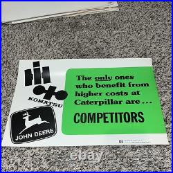 Vintage CAT Sign NOS Morale Poster John Deere, IH, Komatsu Competitors