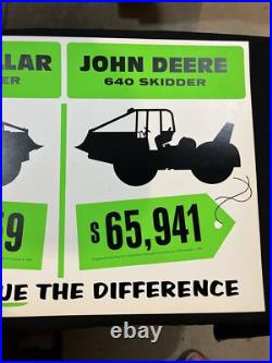 Vintage CAT vs John Deere Sign NOS Morale Poster Skidder Comparison 518 640