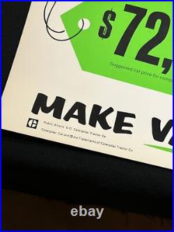 Vintage CAT vs John Deere Sign NOS Morale Poster Skidder Comparison 518 640