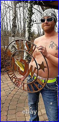 Vintage Cabin Round Fish Now Work Later Sign With Fish Graphic Man Cave Decor 27in