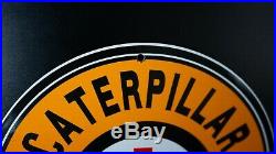 Vintage Caterpillar Ih John Deere Porcelain Sign Gas Station Oil Pump Plate Rare