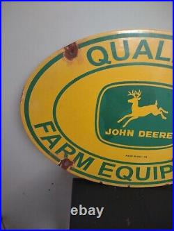 Vintage Caterpillar John Deere Ih Farm Equipment Porcelain Sign