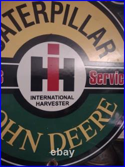 Vintage Caterpillar John Deere International Harvester Porcelain Metal Gas Sign
