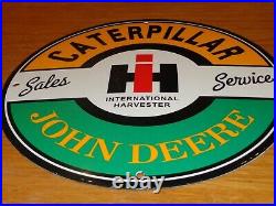 Vintage Caterpillar John Deere International Harvester Porcelain Metal Gas Sign