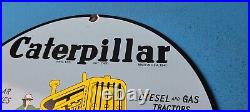 Vintage Caterpillar John Deere Porcelain 11 3/4 Tractor Dealership Service Sign