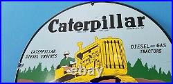 Vintage Caterpillar John Deere Porcelain Tractor Dealership Service Sign