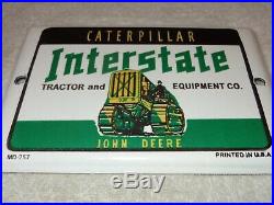 Vintage Caterpillar & John Deere Tractor 7 Porcelain Metal Gasoline & Oil Sign