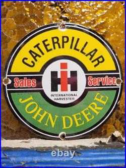 Vintage Caterpillar Porcelain Sign 10 Intl Harvester John Deere Tractor Farm Vintage Caterpillar Porcelain Sign 10 Intl Harvester John Deere Tractor Farm