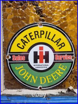 Vintage Caterpillar Porcelain Sign 10 Intl Harvester John Deere Tractor Farm Vintage Caterpillar Porcelain Sign 10 Intl Harvester John Deere Tractor Farm