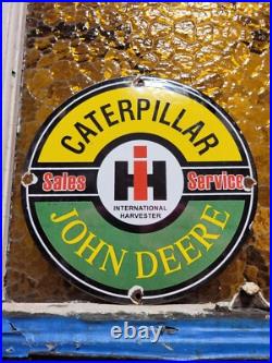 Vintage Caterpillar Porcelain Sign 10 Intl Harvester John Deere Tractor Farm Vintage Caterpillar Porcelain Sign 10 Intl Harvester John Deere Tractor Farm