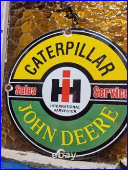 Vintage Caterpillar Porcelain Sign 10 Intl Harvester John Deere Tractor Farm Vintage Caterpillar Porcelain Sign 10 Intl Harvester John Deere Tractor Farm