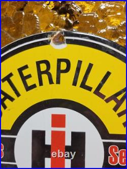 Vintage Caterpillar Porcelain Sign 10 Intl Harvester John Deere Tractor Farm Vintage Caterpillar Porcelain Sign 10 Intl Harvester John Deere Tractor Farm